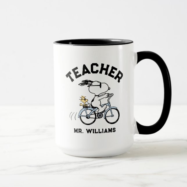 Peanuts | Snoopy & Woodstock Bicycle Teacher Mug (Right)