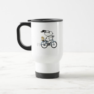Peanuts   Snoopy & Woodstock Bicycle Travel Mug