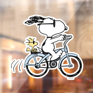 Peanuts   Snoopy & Woodstock Bicycle Window Cling