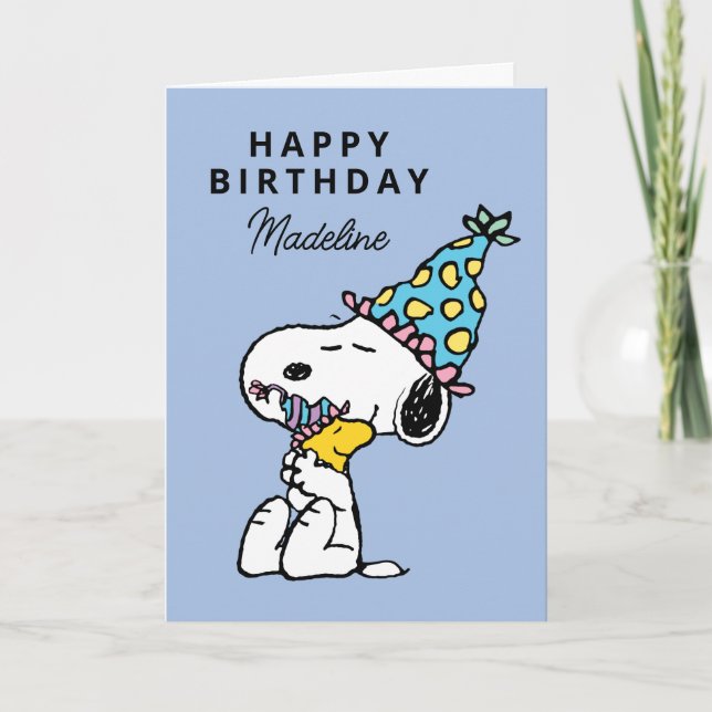 Peanuts | Snoopy & Woodstock Birthday Hugs Card (Front)