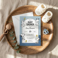Peanuts Snoopy & Woodstock Blue Baby Shower