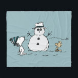 Peanuts | Snoopy & Woodstock Build A Snowman Fleece Blanket<br><div class="desc">Check out this fun Peanuts design featuring Snoopy and Woodstock.</div>