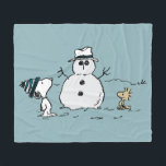 Peanuts | Snoopy & Woodstock Build A Snowman Fleece Blanket<br><div class="desc">Check out this fun Peanuts design featuring Snoopy and Woodstock.</div>