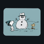 Peanuts | Snoopy & Woodstock Build A Snowman Magnet<br><div class="desc">Check out this fun Peanuts design featuring Snoopy and Woodstock.</div>
