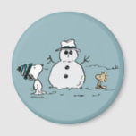 Peanuts | Snoopy & Woodstock Build A Snowman Magnet<br><div class="desc">Check out this fun Peanuts design featuring Snoopy and Woodstock.</div>