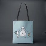 Peanuts | Snoopy & Woodstock Build A Snowman Tote Bag<br><div class="desc">Check out this fun Peanuts design featuring Snoopy and Woodstock.</div>