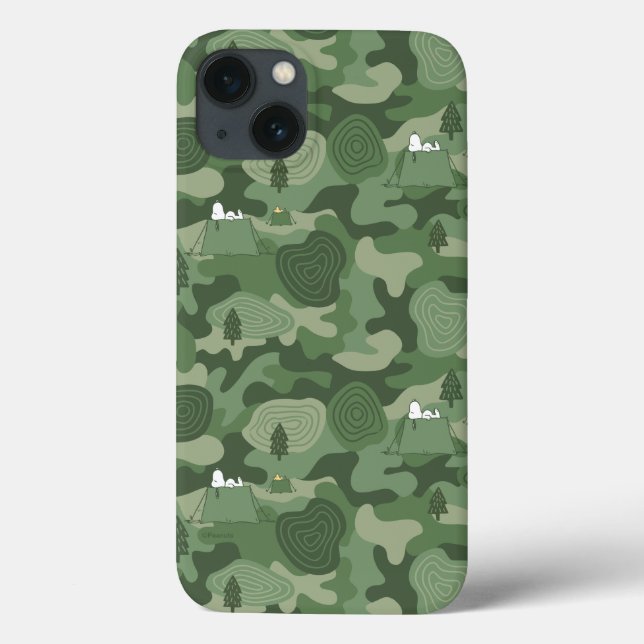 Peanuts | Snoopy & Woodstock Camouflage Camp Case-Mate iPhone Case (Back)