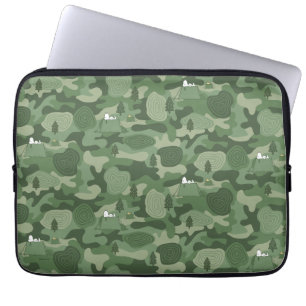 Peanuts   Snoopy & Woodstock Camouflage Camp Laptop Sleeve