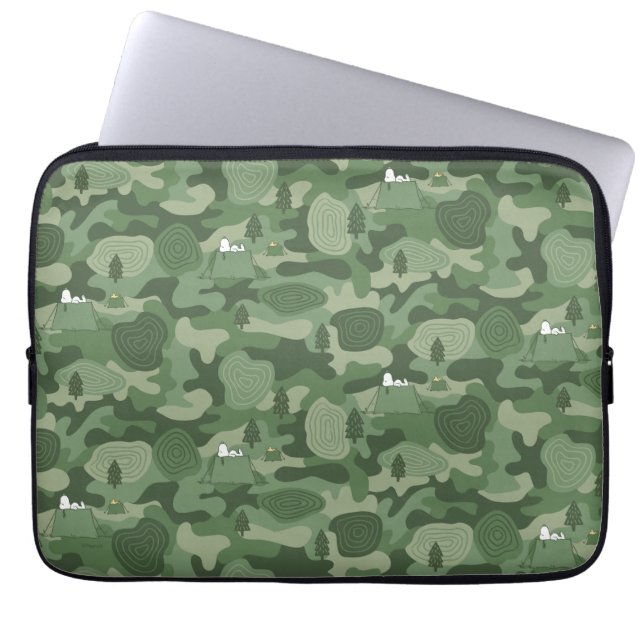 Peanuts | Snoopy & Woodstock Camouflage Camp Laptop Sleeve (Front)