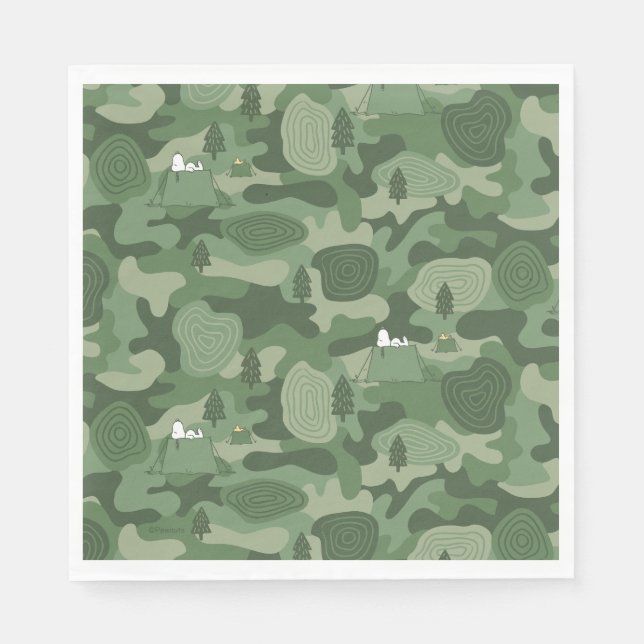 Peanuts | Snoopy & Woodstock Camouflage Camp Napkin (Front)