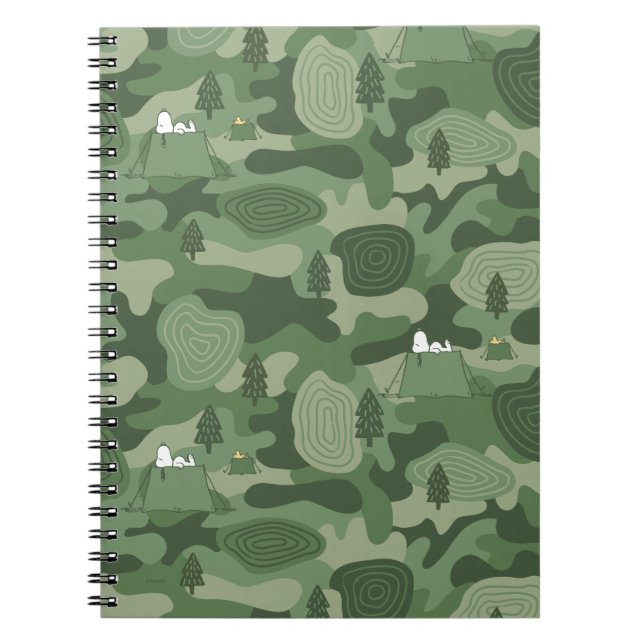 Peanuts | Snoopy & Woodstock Camouflage Camp Notebook (Front)