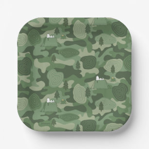 Peanuts   Snoopy & Woodstock Camouflage Camp Paper Plate