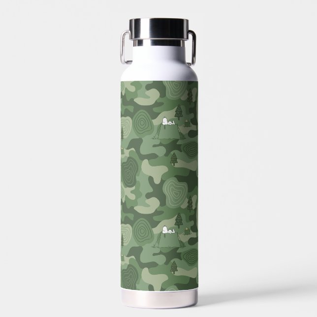 Peanuts | Snoopy & Woodstock Camouflage Camp Water Bottle (Front)