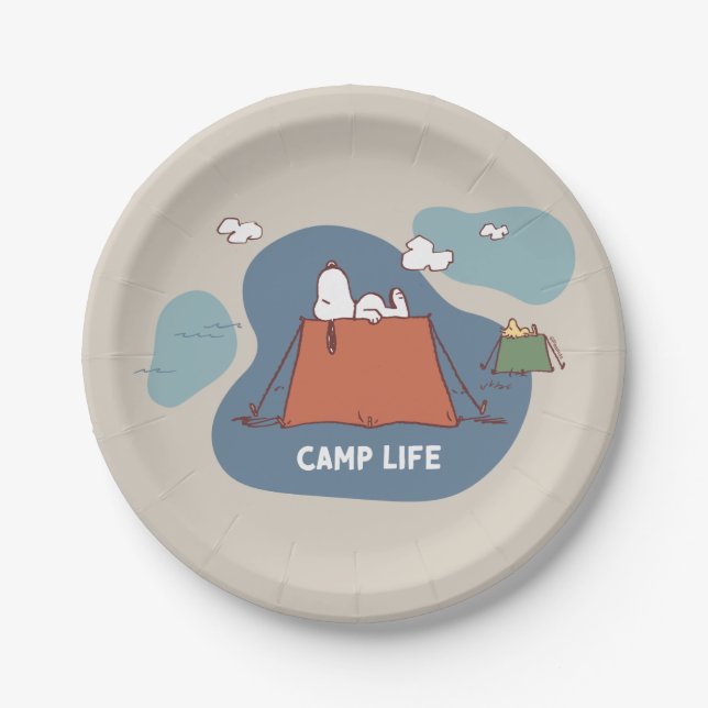 Peanuts | Snoopy & Woodstock Camp Life Paper Plate (Front)