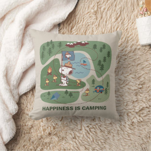 Peanuts   Snoopy & Woodstock Camp Map Cushion