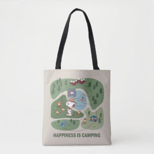 Peanuts   Snoopy & Woodstock Camp Map Tote Bag