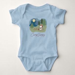 Peanuts Snoopy & Woodstock Camp Site Baby Bodysuit