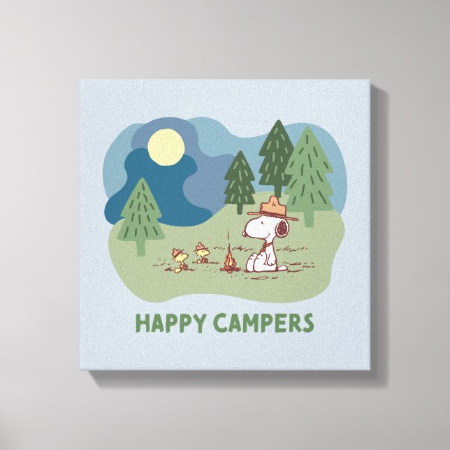 Peanuts | Snoopy & Woodstock Camp Site Canvas Print (Front)