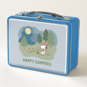 Peanuts Snoopy & Woodstock Camp Site Metal Lunch Box