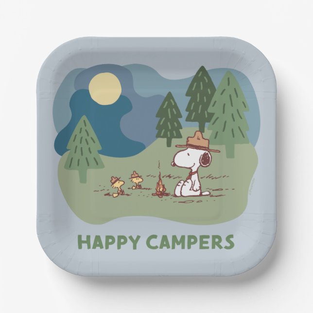 Peanuts | Snoopy & Woodstock Camp Site Paper Plate (Front)