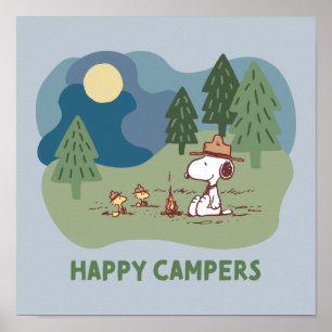 Peanuts Snoopy & Woodstock Camp Site Poster