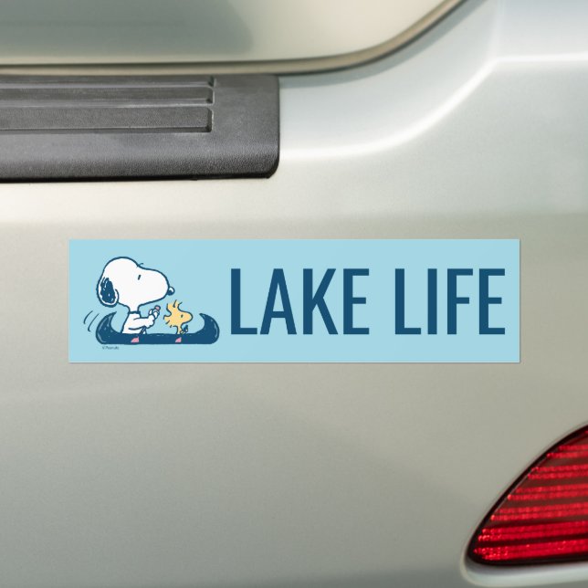 Peanuts | Snoopy & Woodstock Canoe Bumper Sticker (On Car)
