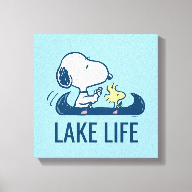Peanuts | Snoopy & Woodstock Canoe Canvas Print (Front)