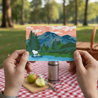 Peanuts | Snoopy & Woodstock Canoe Postcard