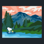 Peanuts | Snoopy & Woodstock Canoe Poster<br><div class="desc">Check out this super cute outdoor themed Peanuts design featuring Snoopy and Woodstock.</div>