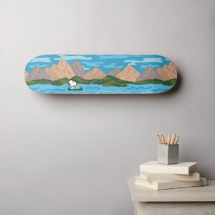Peanuts   Snoopy & Woodstock Canoe Ride Pattern Skateboard