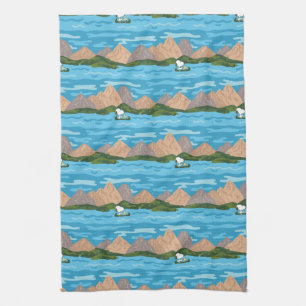 Peanuts   Snoopy & Woodstock Canoe Ride Pattern Tea Towel