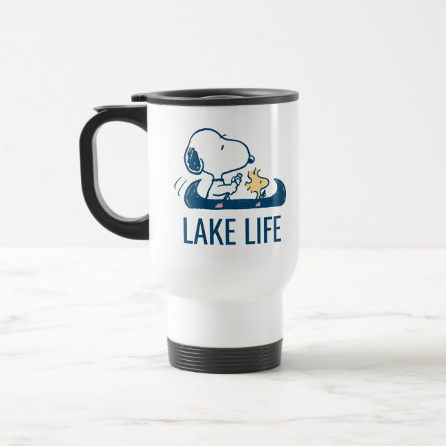 Peanuts | Snoopy & Woodstock Canoe Travel Mug (Left)