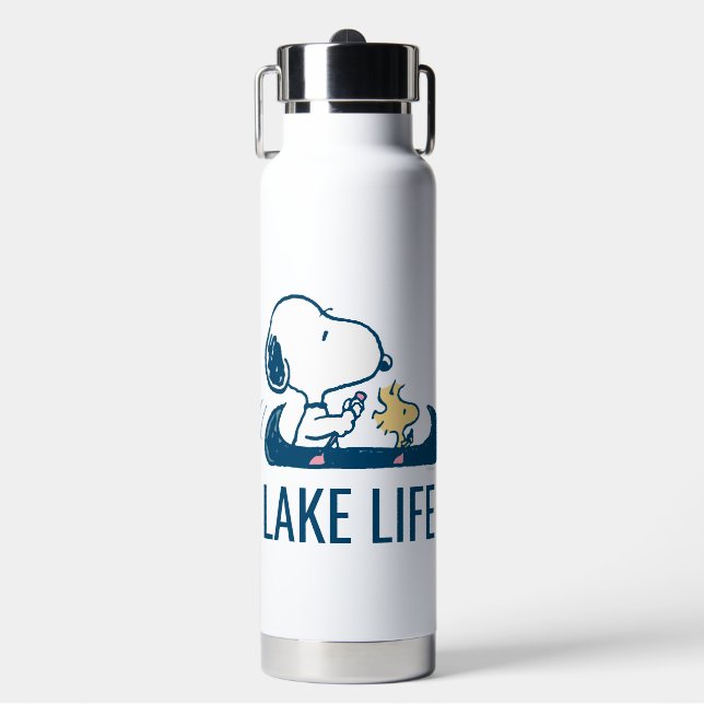 Peanuts | Snoopy & Woodstock Canoe Water Bottle (Front)