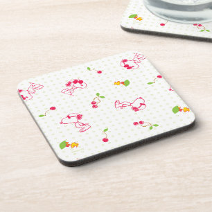 Peanuts   Snoopy & Woodstock Cherry Pattern Coaster