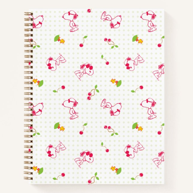 Peanuts | Snoopy & Woodstock Cherry Pattern Notebook (Front)