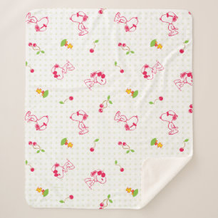 Peanuts   Snoopy & Woodstock Cherry Pattern Sherpa Blanket