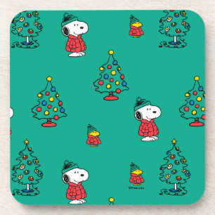 Peanuts Snoopy & Woodstock Christmas Pattern Coaster