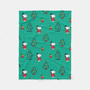 Peanuts   Snoopy & Woodstock Christmas Pattern Fleece Blanket