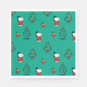 Peanuts   Snoopy & Woodstock Christmas Pattern Napkin
