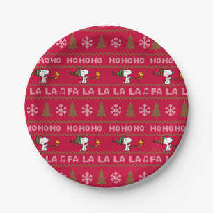 Peanuts   Snoopy & Woodstock Christmas Sweater Paper Plate