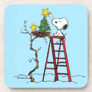 Peanuts   Snoopy & Woodstock Christmas Tree Coaster