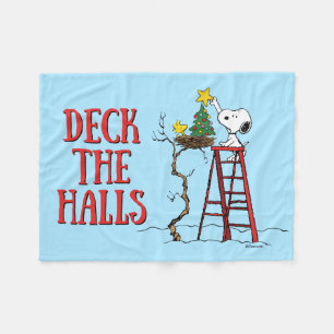 Peanuts   Snoopy & Woodstock Christmas Tree Fleece Blanket
