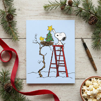 Peanuts | Snoopy & Woodstock Christmas Tree Postcard