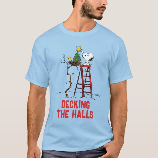 Peanuts | Snoopy & Woodstock Christmas Tree T-Shirt (Front)