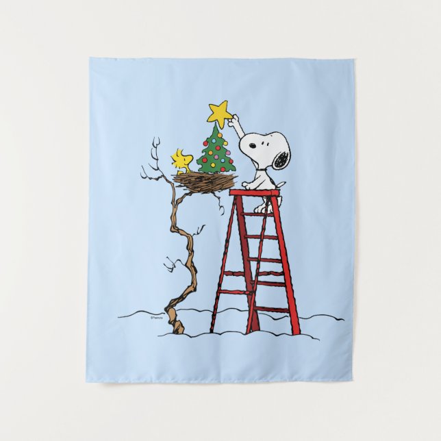 Peanuts | Snoopy & Woodstock Christmas Tree Tapestry (Front)