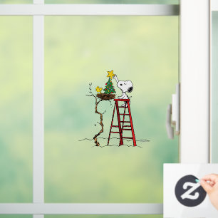 Peanuts   Snoopy & Woodstock Christmas Tree Window Cling