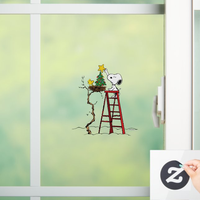 Peanuts | Snoopy & Woodstock Christmas Tree Window Cling (Home)