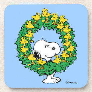 Peanuts Snoopy & Woodstock Christmas Wreath Coaster