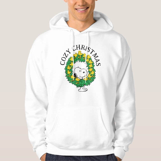 Peanuts | Snoopy & Woodstock Christmas Wreath Hoodie (Front)