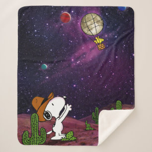 Peanuts Snoopy & Woodstock Cowboy Sherpa Blanket